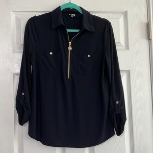 Navy blue Anne Klein blouse size medium